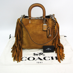 Coach Rogue Servo 86824 Women's Suede,Leather Handbag,Shoulder Bag Camel