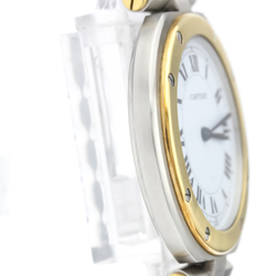 Cartier Santos Round Quartz Stainless Steel,Yellow Gold (18K) Men's Dress Watch