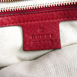 Gucci Bamboo Shopper Medium 323660 Women's Leather Shoulder Bag,Tote Bag Red Color