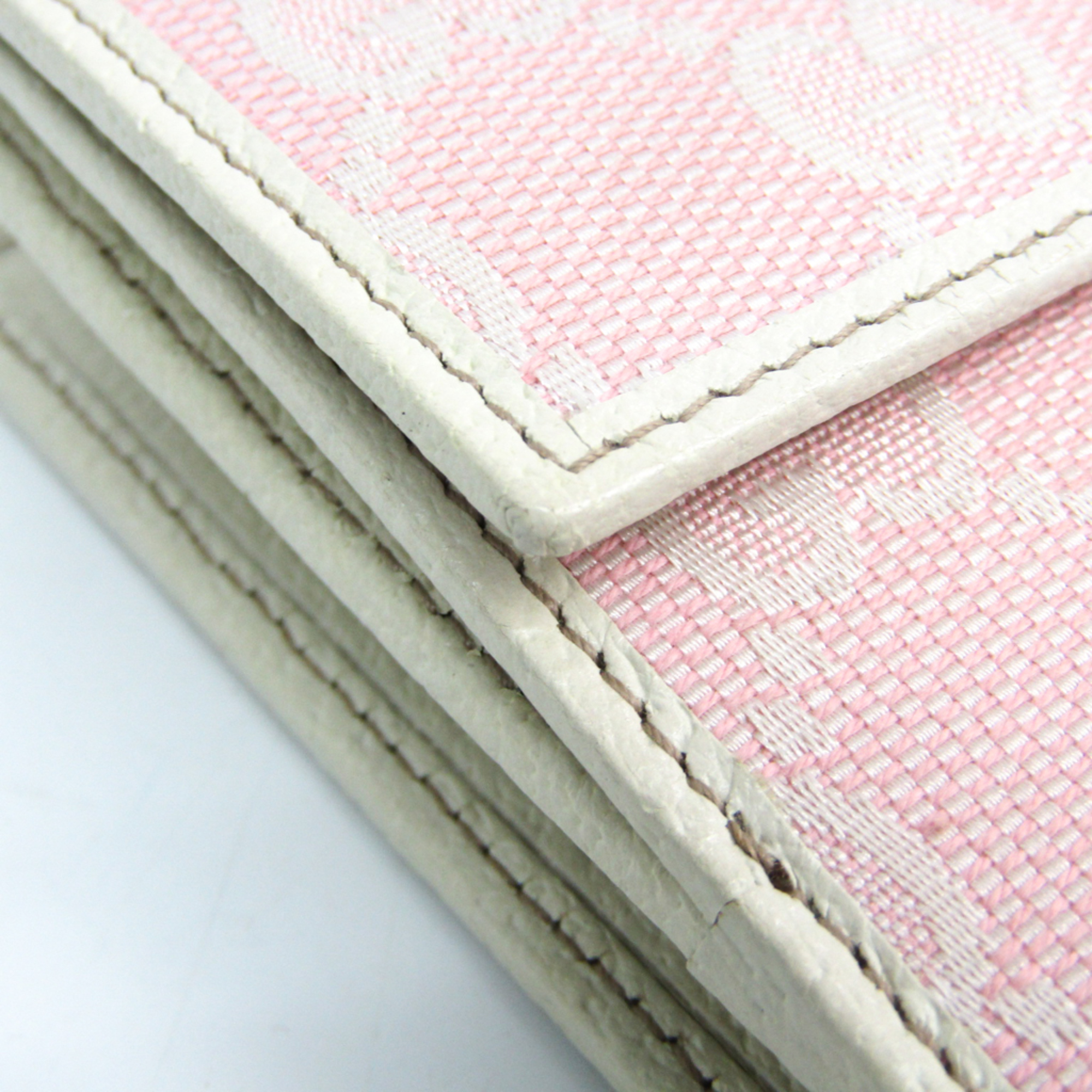 Gucci 154182 Women's GG Canvas,Leather Wallet (bi-fold) Cream,Pink