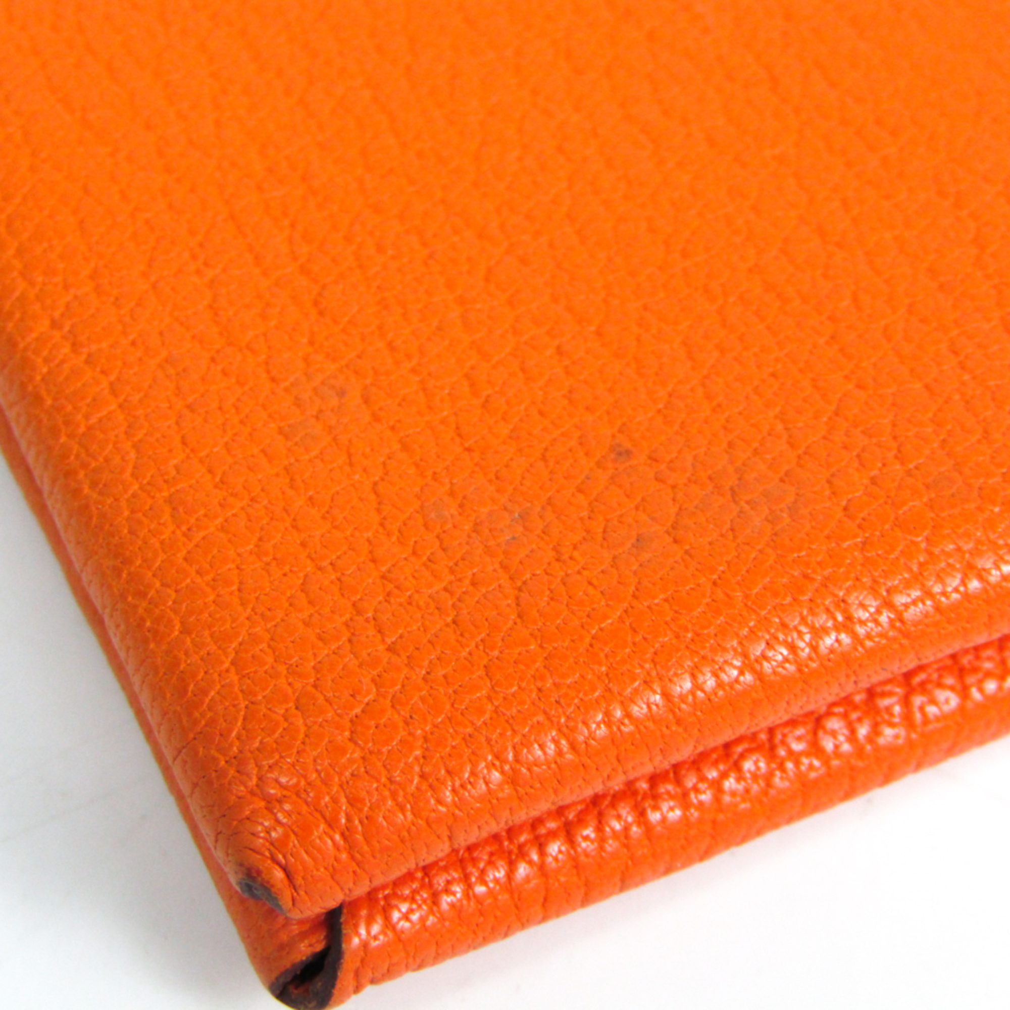 Hermes Calvi Chevre Leather Card Case Orange