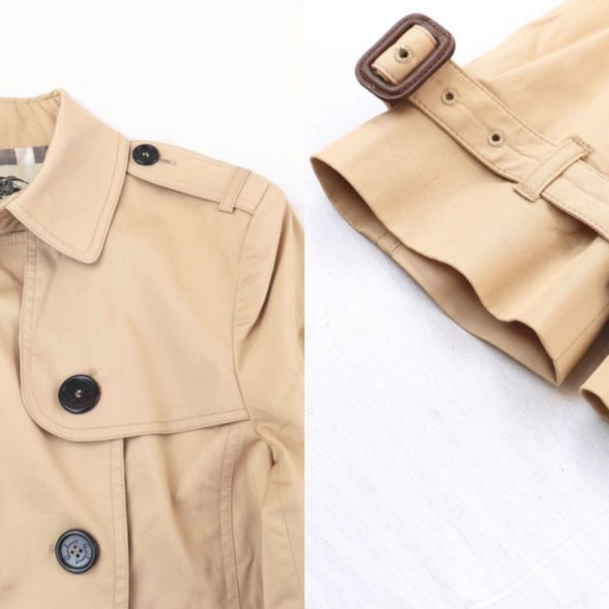 Burberry BURBERRY LONDON Setup Short Trench Coat Jacket Tight Skirt Ladies 38 Beige