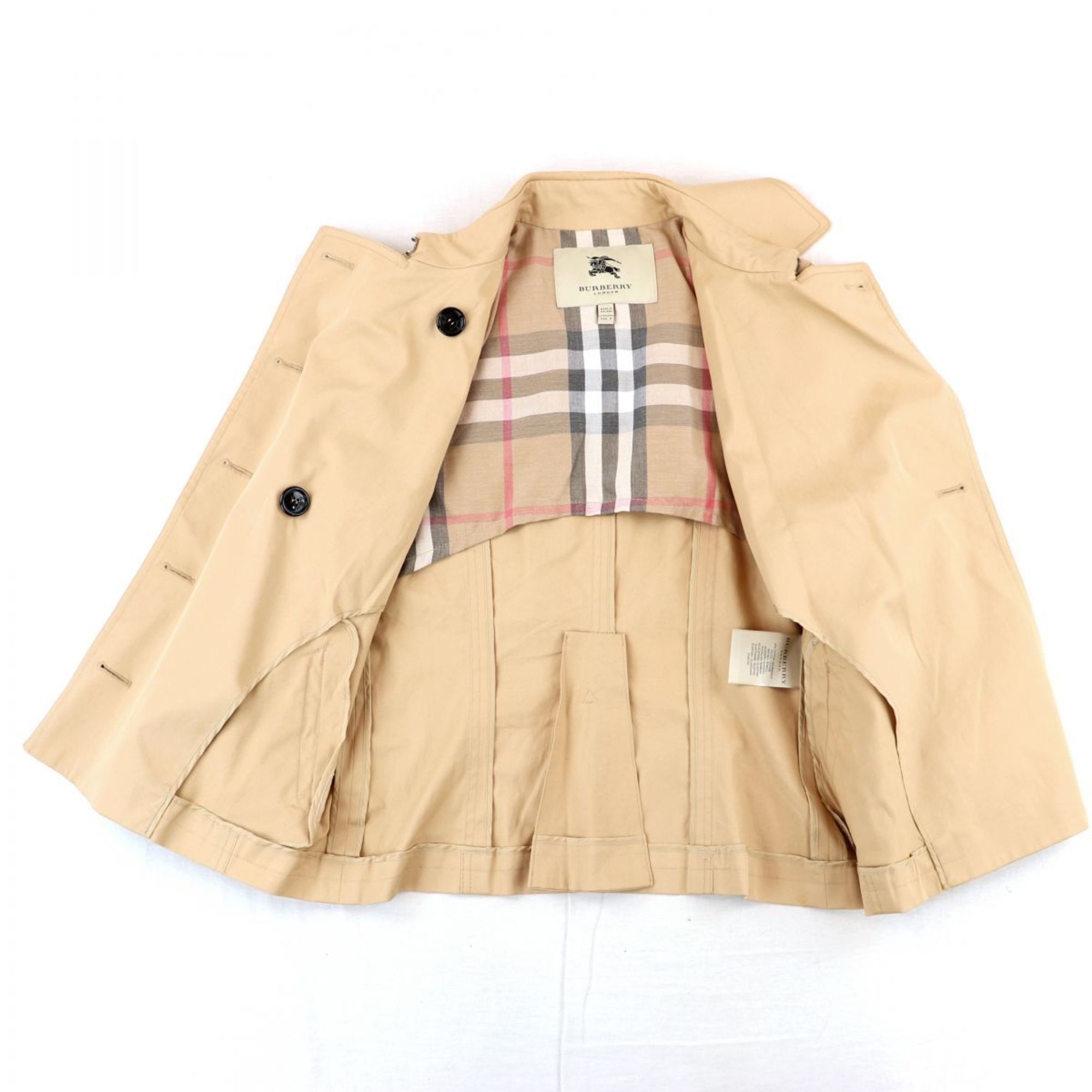 Burberry BURBERRY LONDON Setup Short Trench Coat Jacket Tight Skirt Ladies 38 Beige