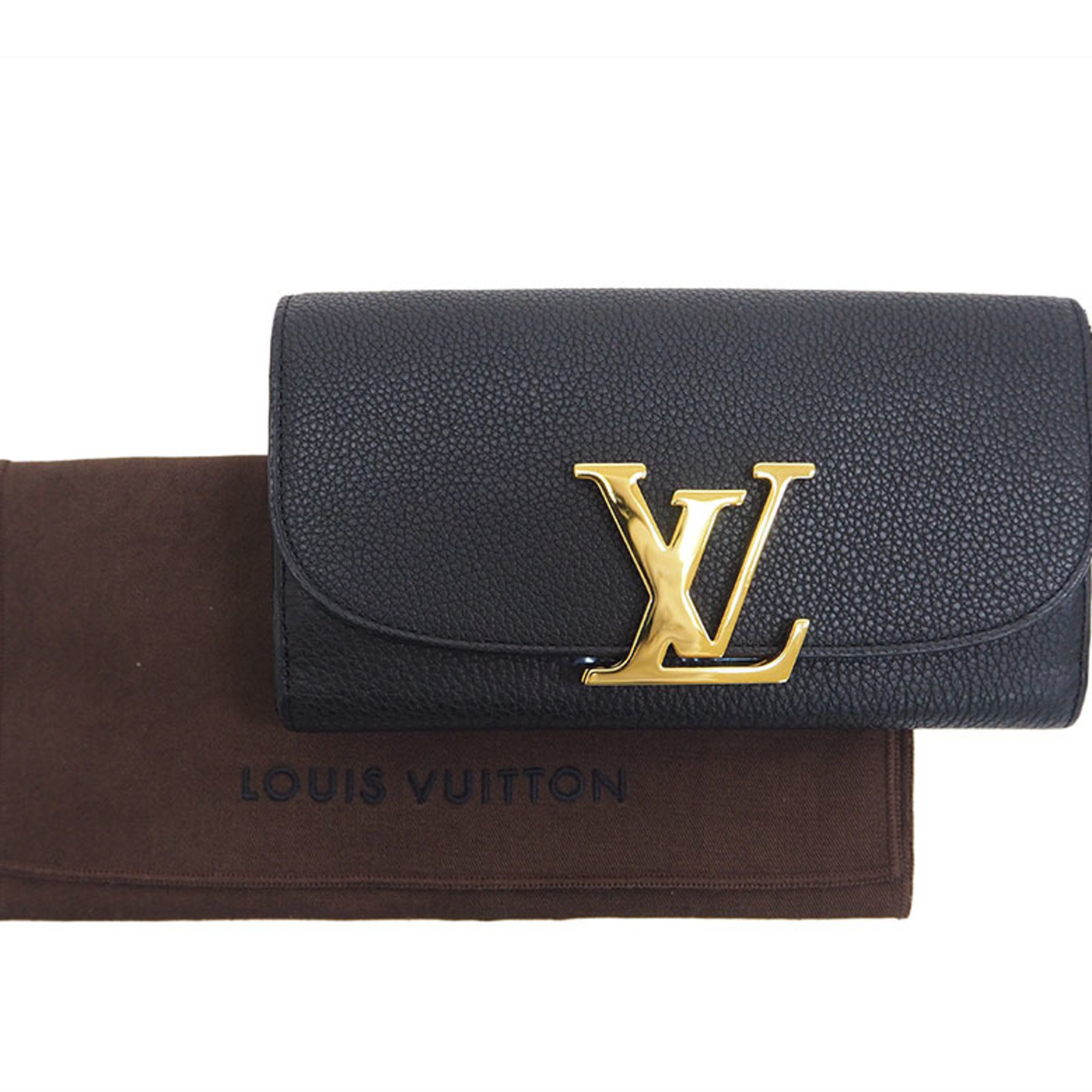 LOUIS VUITTON Louis Vuitton Portofeuil Vivienne M58266 Taurillon Leather Noir
