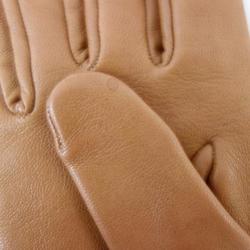 HERMES Leather gloves Camel