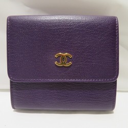 Chanel Cocomark W Hook Wallet Leather Bill Wallet (tri-fold) Purple