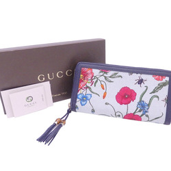 Gucci GUCCI Round Zipper Wallet Japan 50th Anniversary Flora Multicolor Canvas Leather Ladies 356708