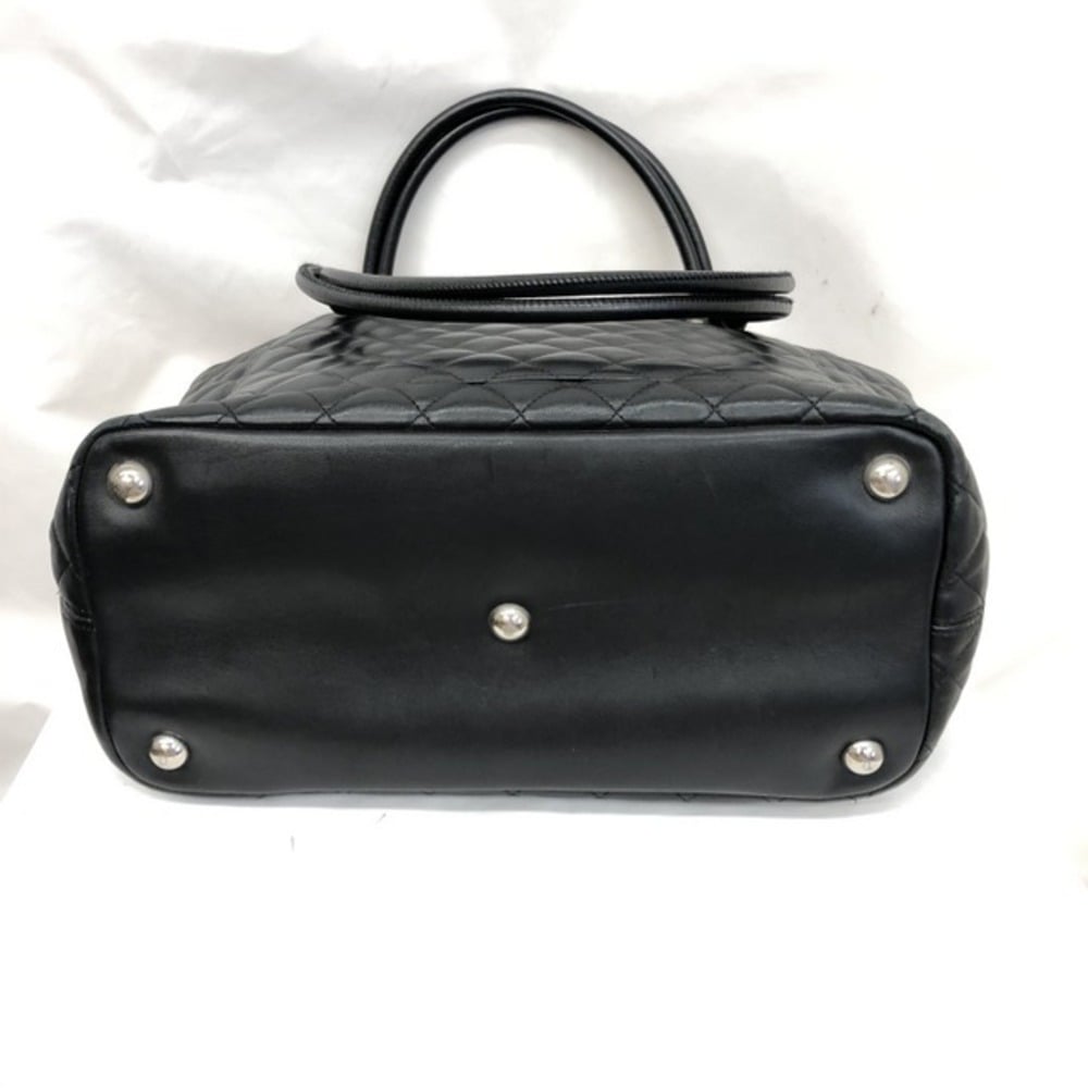 CHANEL Chanel Tote Bag Coco Mark Matrasse Cambon Line Black Leather One ...
