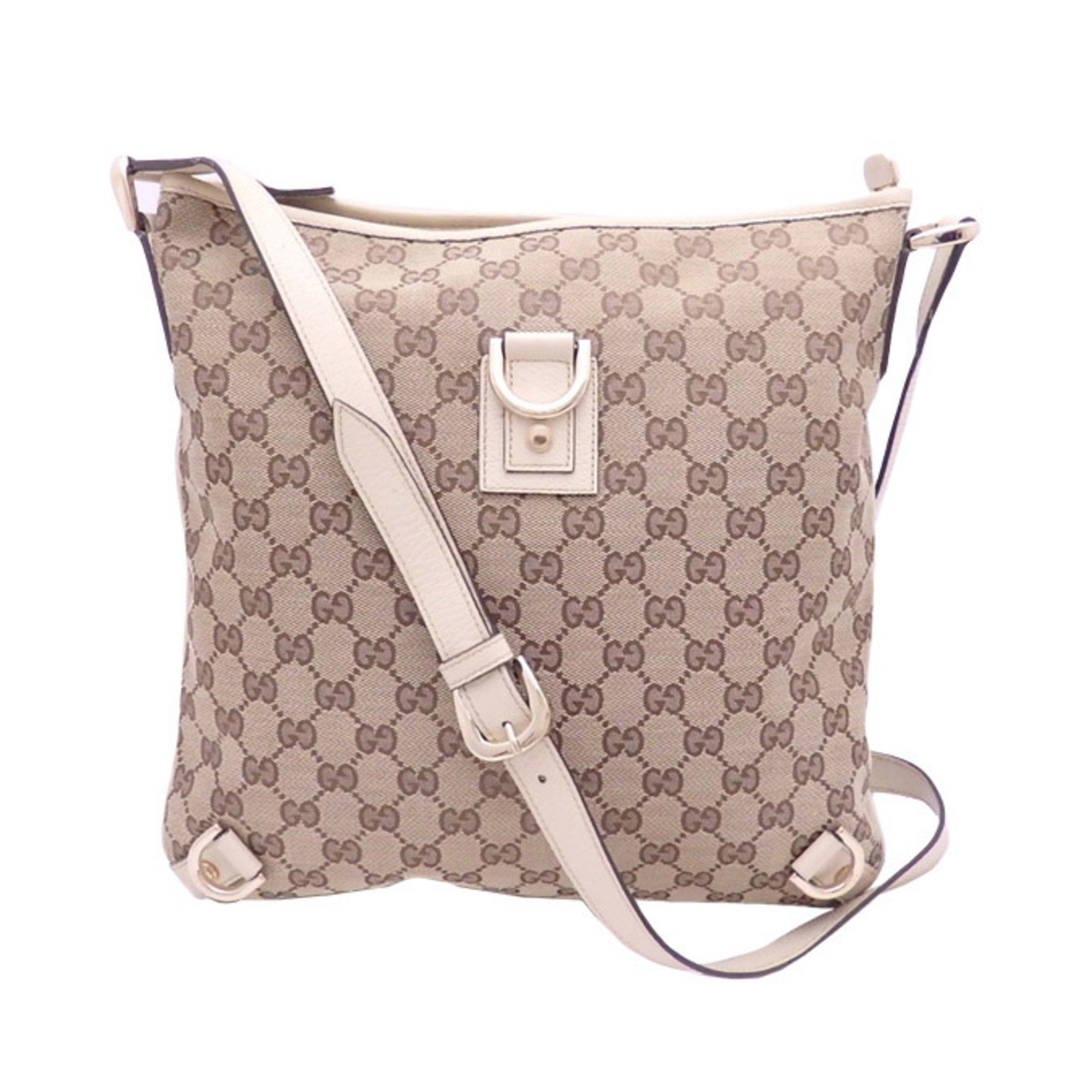 Gucci bag GG canvas light beige leather gold hardware shoulder