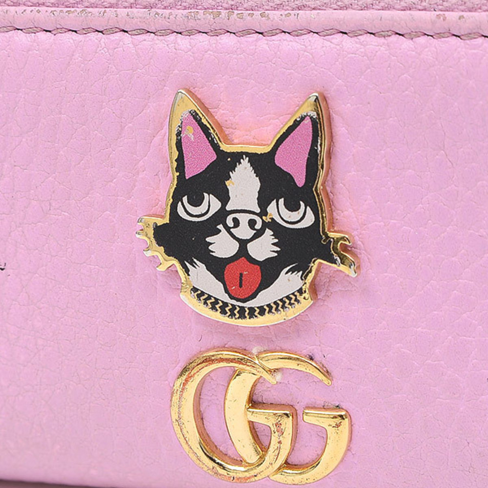 Gucci Pink Leather GG Marmont Card Case QFA1BG1LPB005