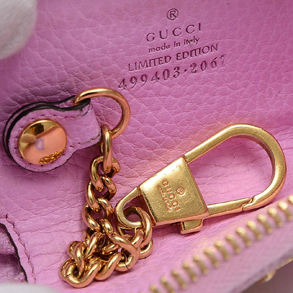 Gucci GG Marmont Bosco Key Case Leather Pink 499403 | eLADY Globazone