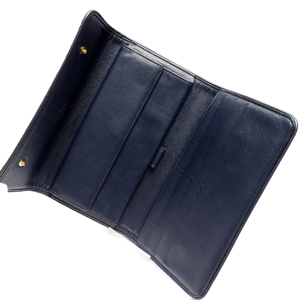 Louis Vuitton Bifold Long Wallet Portefeuille Brother Monogram Blue Boxed  Auth