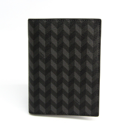 Coach Herringbone Pattern F30300 Coated Canvas Leather Passport Cover Black,Gray