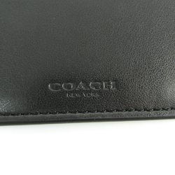 Coach Herringbone Pattern F30300 Coated Canvas Leather Passport Cover Black,Gray