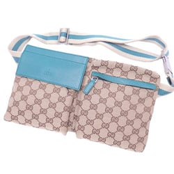 Gucci waist bag GG canvas beige blue leather bum 28566