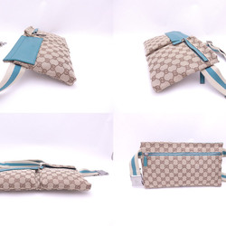 Gucci waist bag GG canvas beige blue leather bum 28566