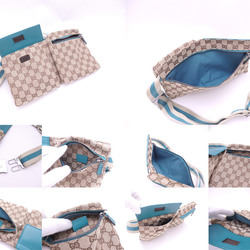 Gucci waist bag GG canvas beige blue leather bum 28566