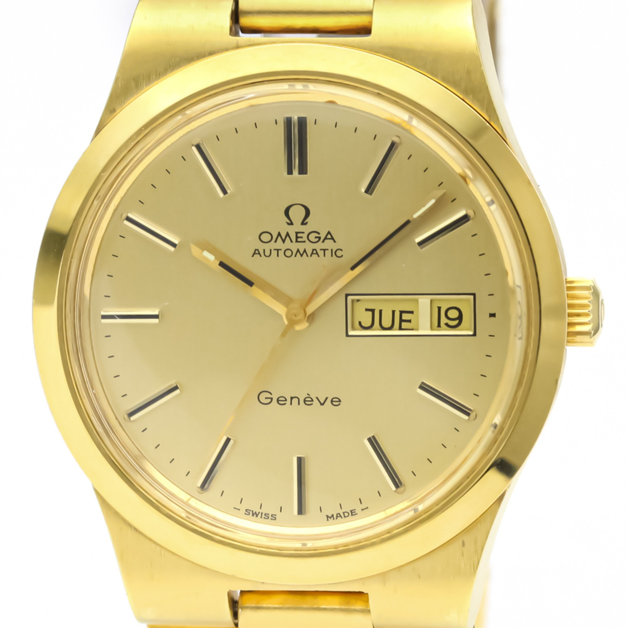 Omega Geneve Automatic Gold Plated Men's Dress Watch 166.0174