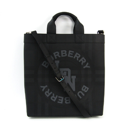 Burberry LOGO GRAPHIC LONDON CHECK TOTE 8022519 Men's Leather,Coated Canvas Handbag,Shoulder Bag Black,Dark Gray