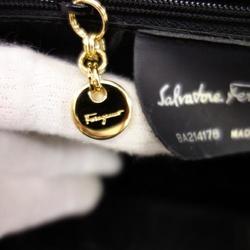 Salvatore Ferragamo Vala Series 2WAY Handbag Shoulder Bag Black Gold Hardware