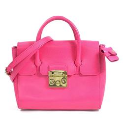 Furla Handbag Shoulder Bag 2Way Metropolis Pink Leather Bijou Gold Hardware Ladies