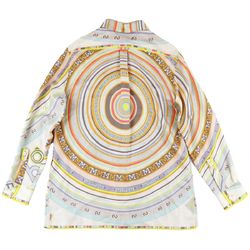 Hermes Margiela period total pattern silk blouse ladies multi 36 long sleeve shirt