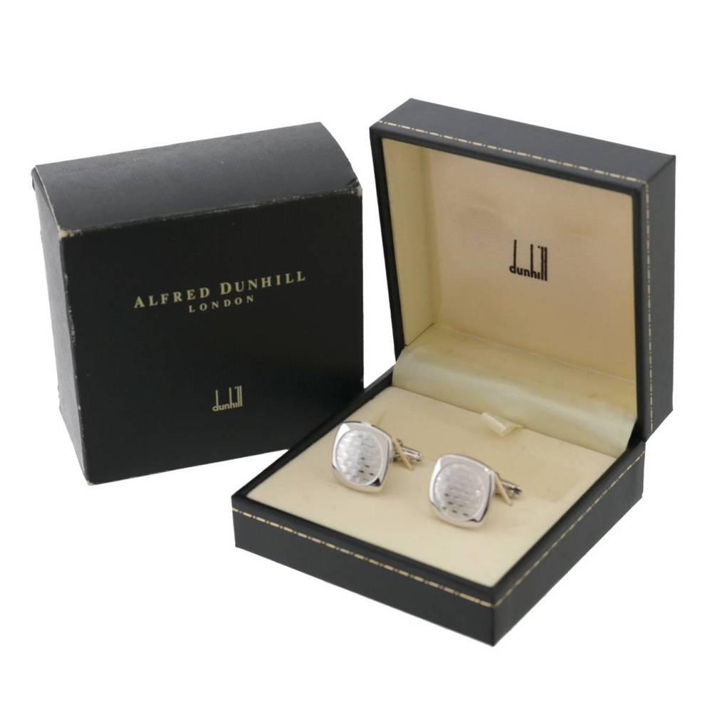 Dunhill Square Wave Design Cufflinks Silver 925 | eLADY