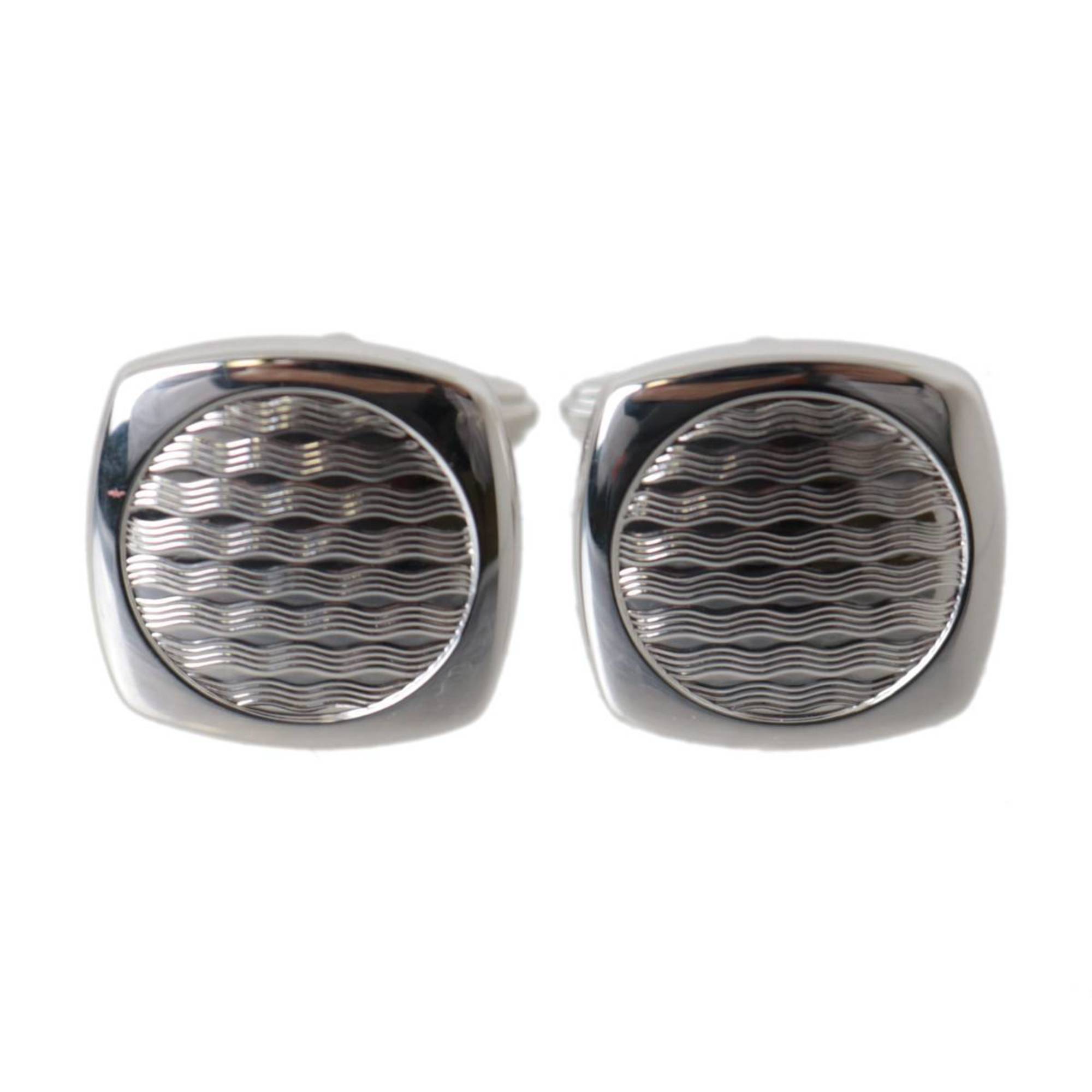 Dunhill Square Wave Design Cufflinks Silver 925