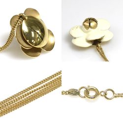CCP Chanel Necklace Camellia Coco Mark White Gold Enamel Ladies