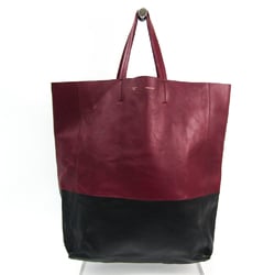 Celine Cabas Horizontal Women's Leather Handbag Black,Bordeaux