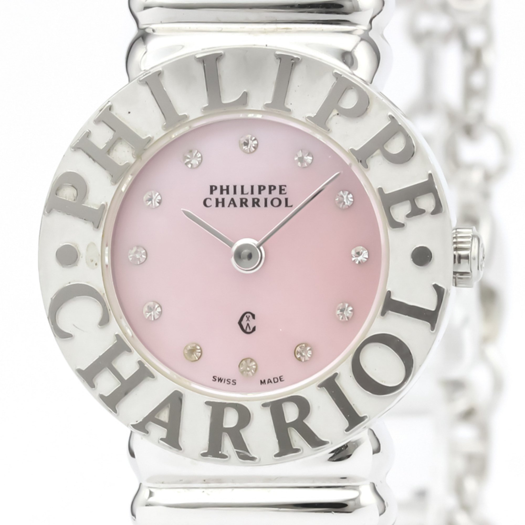 Philippe Charriol Saint Tropez Quartz Silver 925,Stainless Steel Women's Dress Watch 6009908