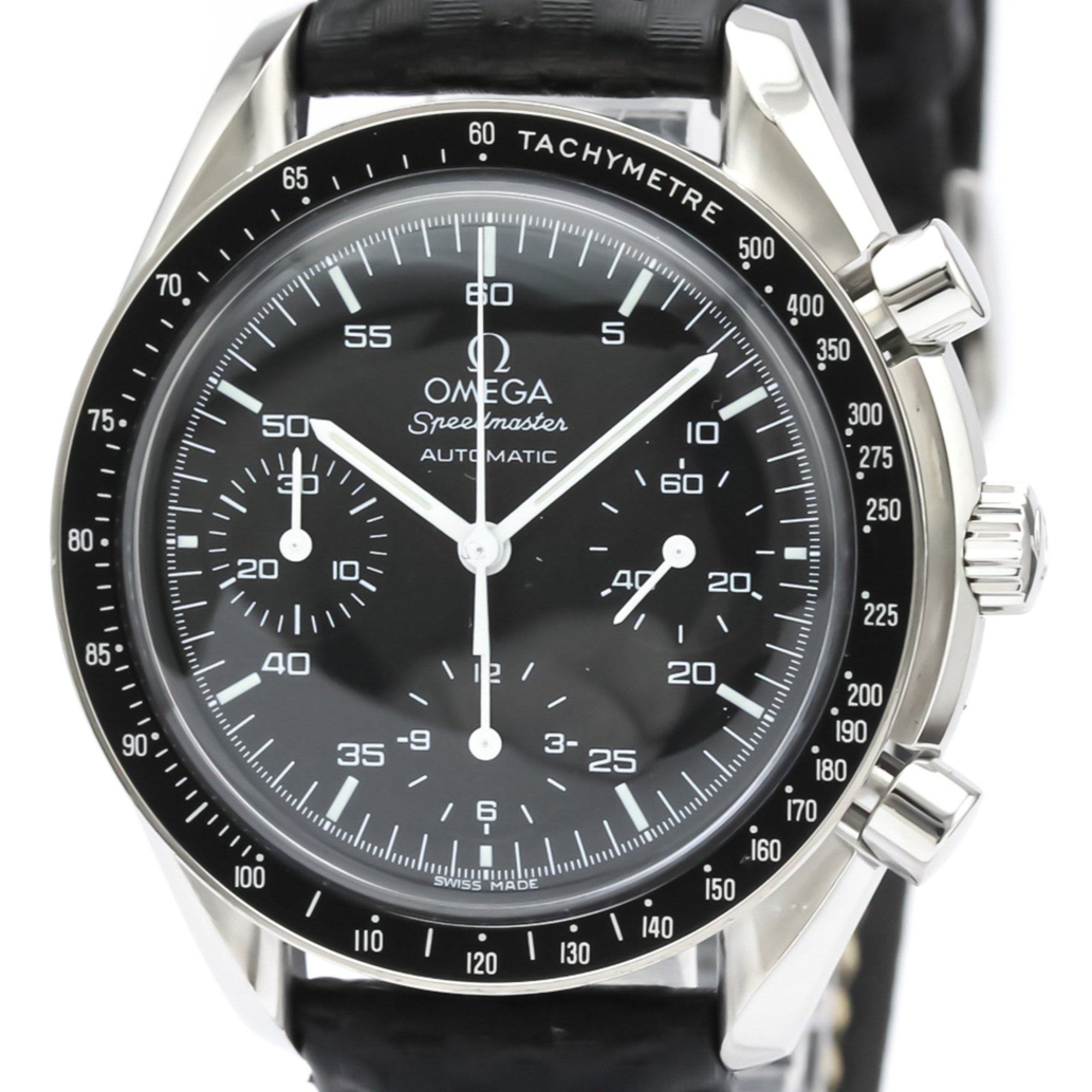 OMEGA Speedmaster Automatic Steel Leather Mens Watch 3510.50