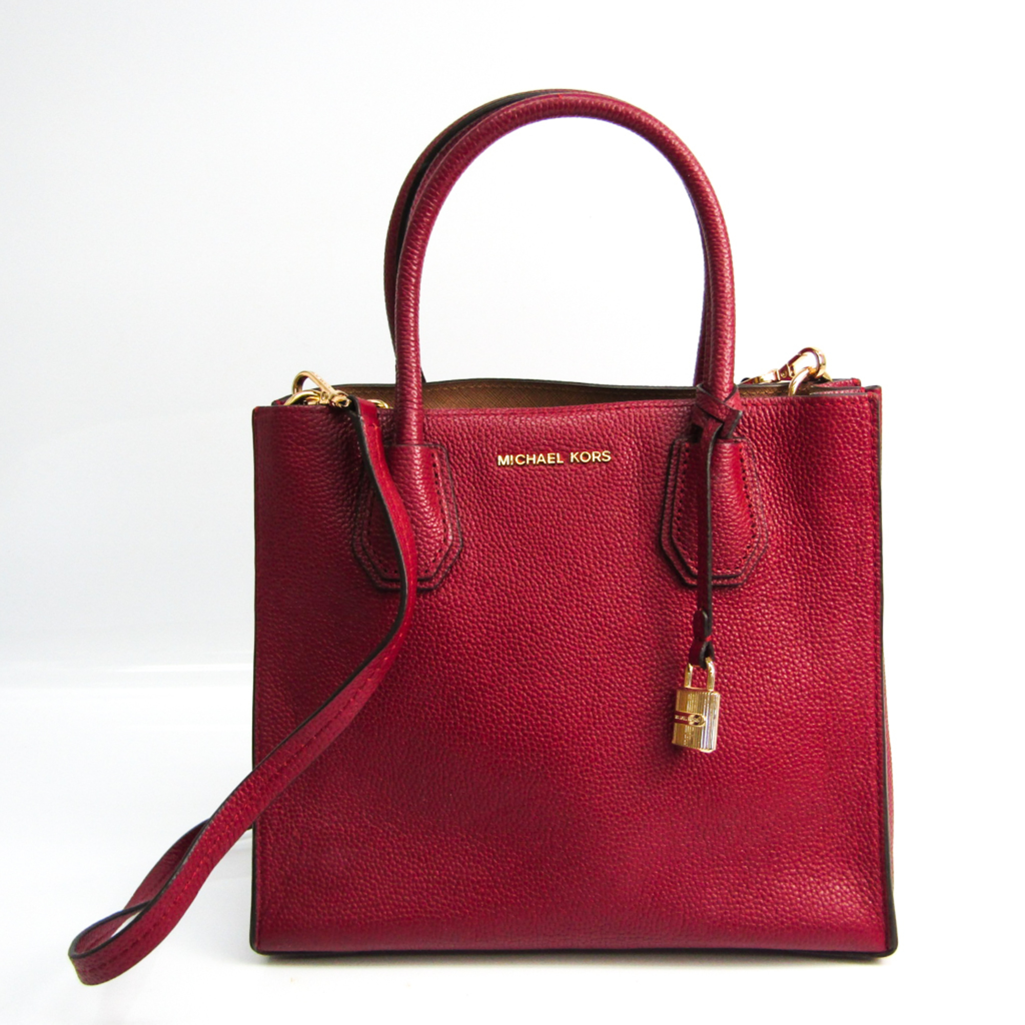 Michael Kors MERCER Medium Convertible 30F6GM9T2L Women's Leather Handbag,Shoulder Bag Wine