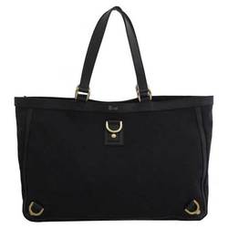 Gucci Bag GG Canvas Black Gold Hardware Leather Shoulder Tote Ladies 141472