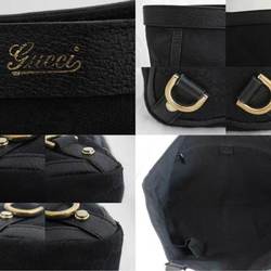 Gucci Bag GG Canvas Black Gold Hardware Leather Shoulder Tote Ladies 141472