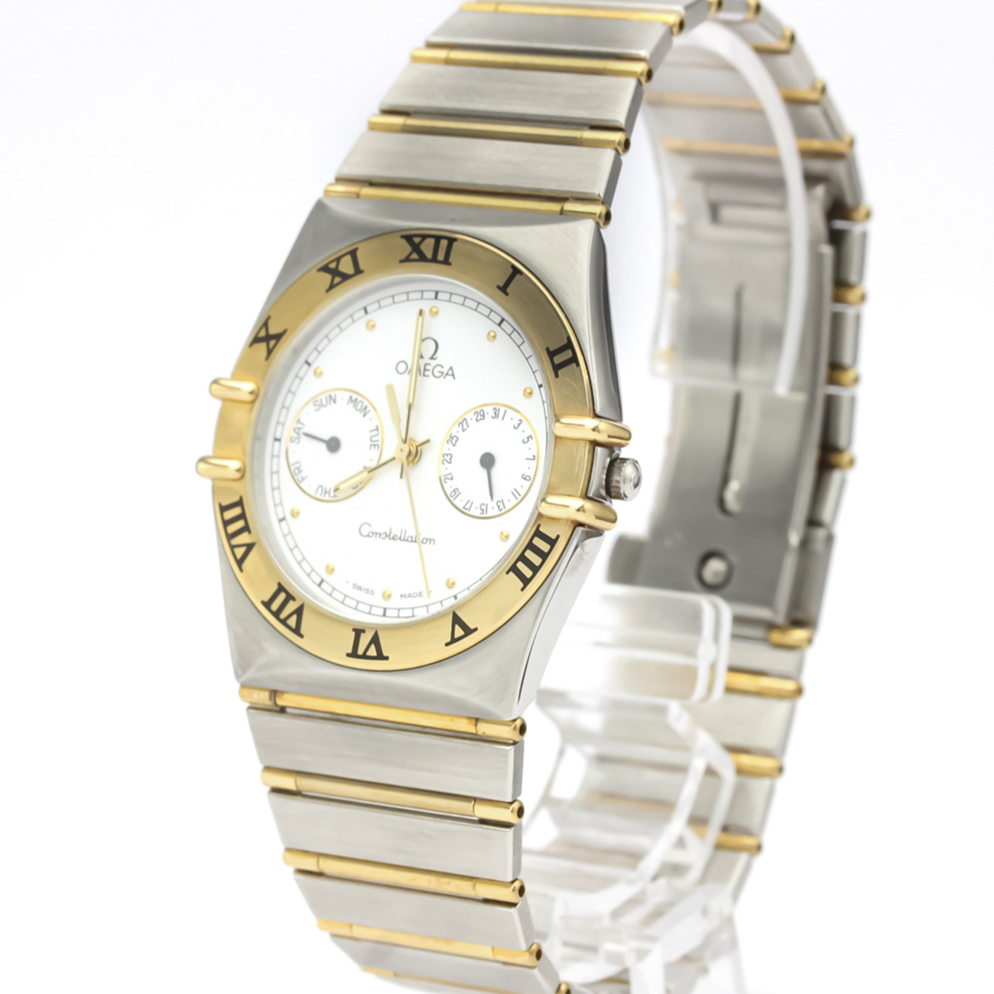 Omega Quartz Stainless Steel,Yellow Gold (18K) Men's Dress Watch 396.1070