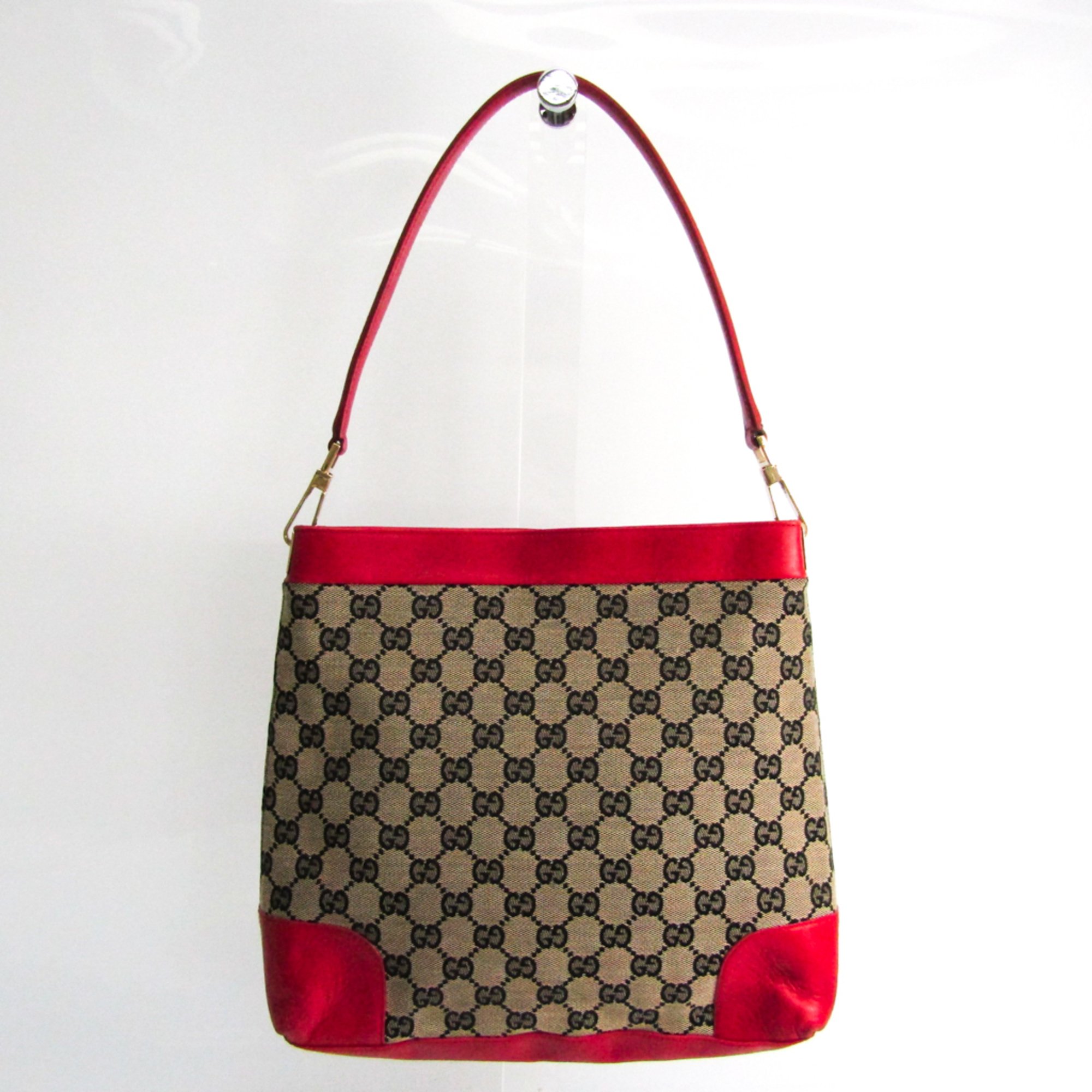 Gucci Mayer 001-4231 GG Canvas Shoulder Bag Beige,Red Color