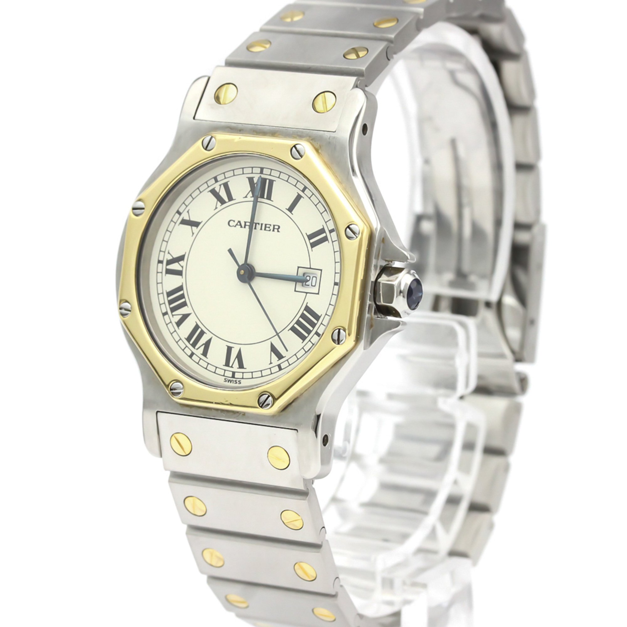 Cartier Santos Octagon Automatic Stainless Steel,Yellow Gold (18K) Women's Dress Watch