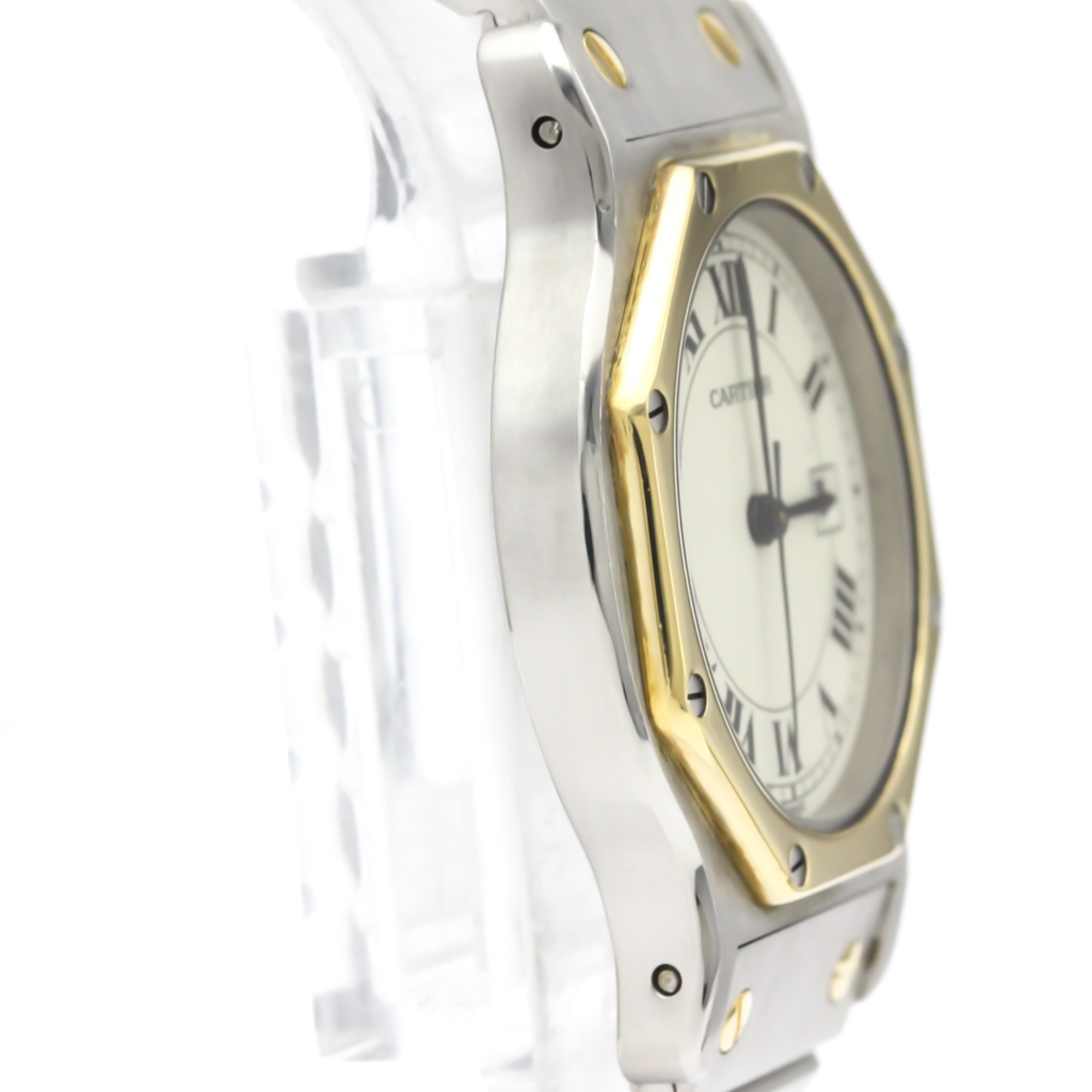 Cartier Santos Octagon Automatic Stainless Steel,Yellow Gold (18K) Women's Dress Watch