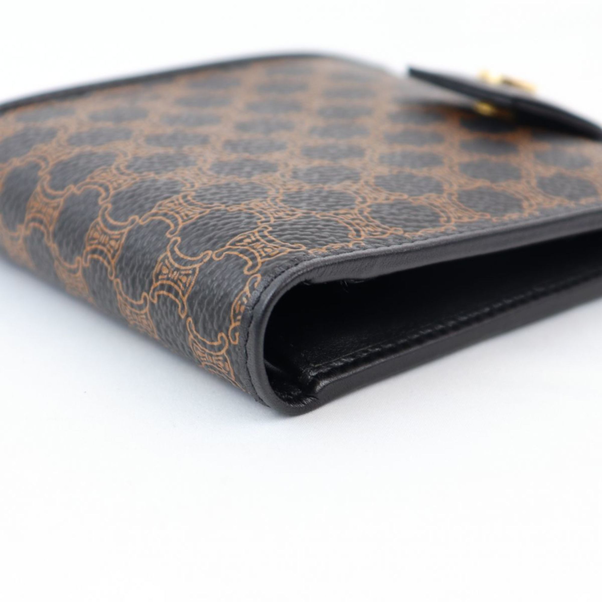 Celine Macadam Pattern Bi-Fold Wallet Compact Leather PVC