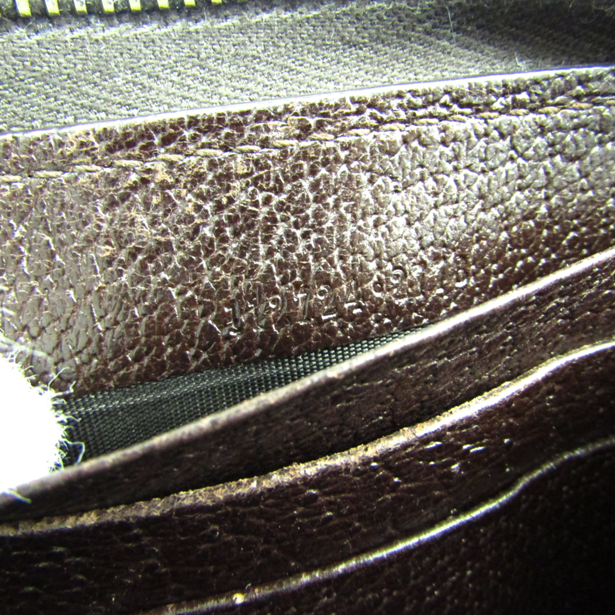 Gucci 112724 Unisex GG Canvas Calfskin Long Wallet (bi-fold) Beige,Brown