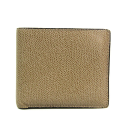 Valextra V8L23 Unisex Leather Wallet (bi-fold) Beige