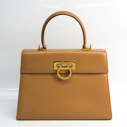 Salvatore Ferragamo Gancini BA21 2181 Women's Leather Handbag Beige