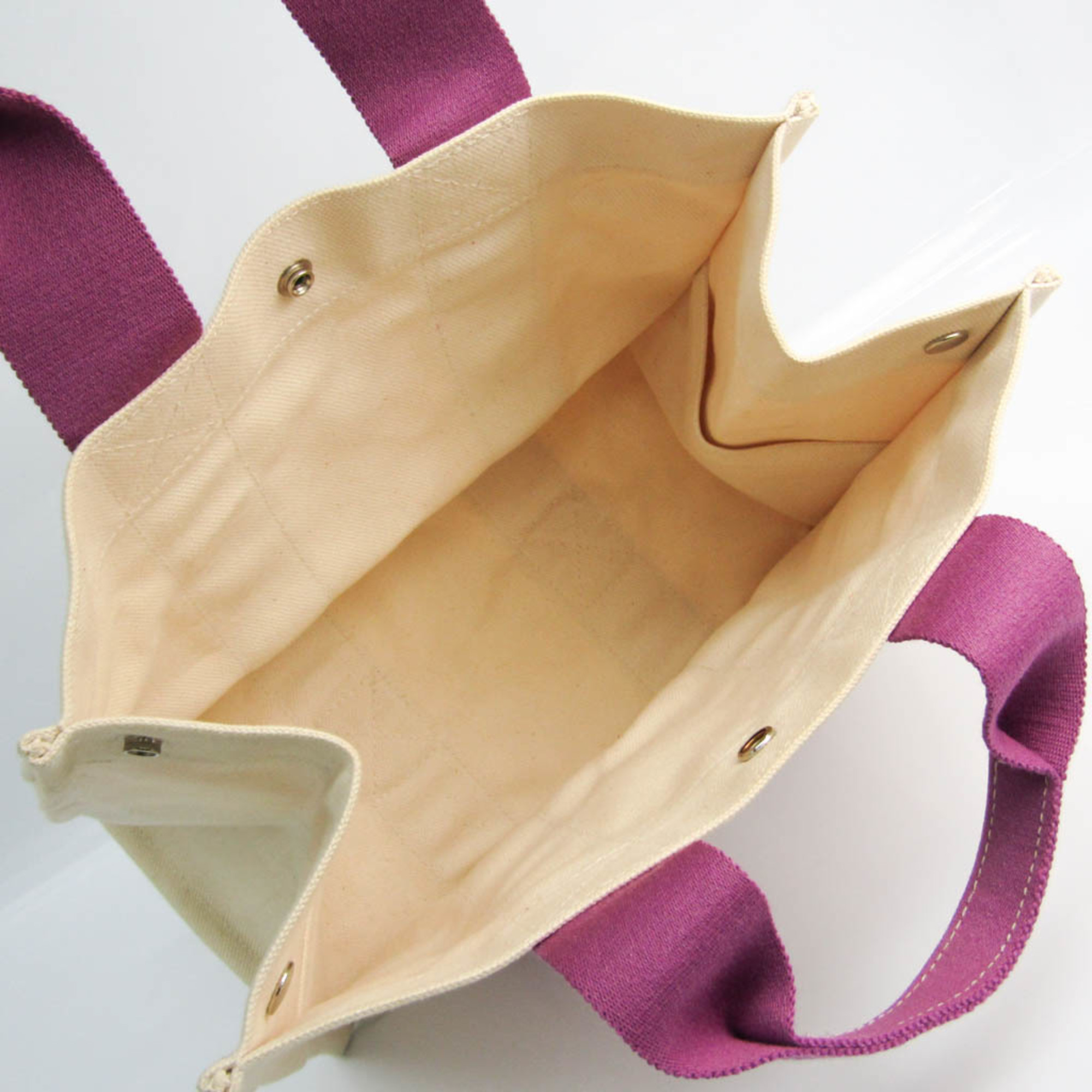 Hermes Bora Bora Women's Cotton Handbag Ivory,Purple