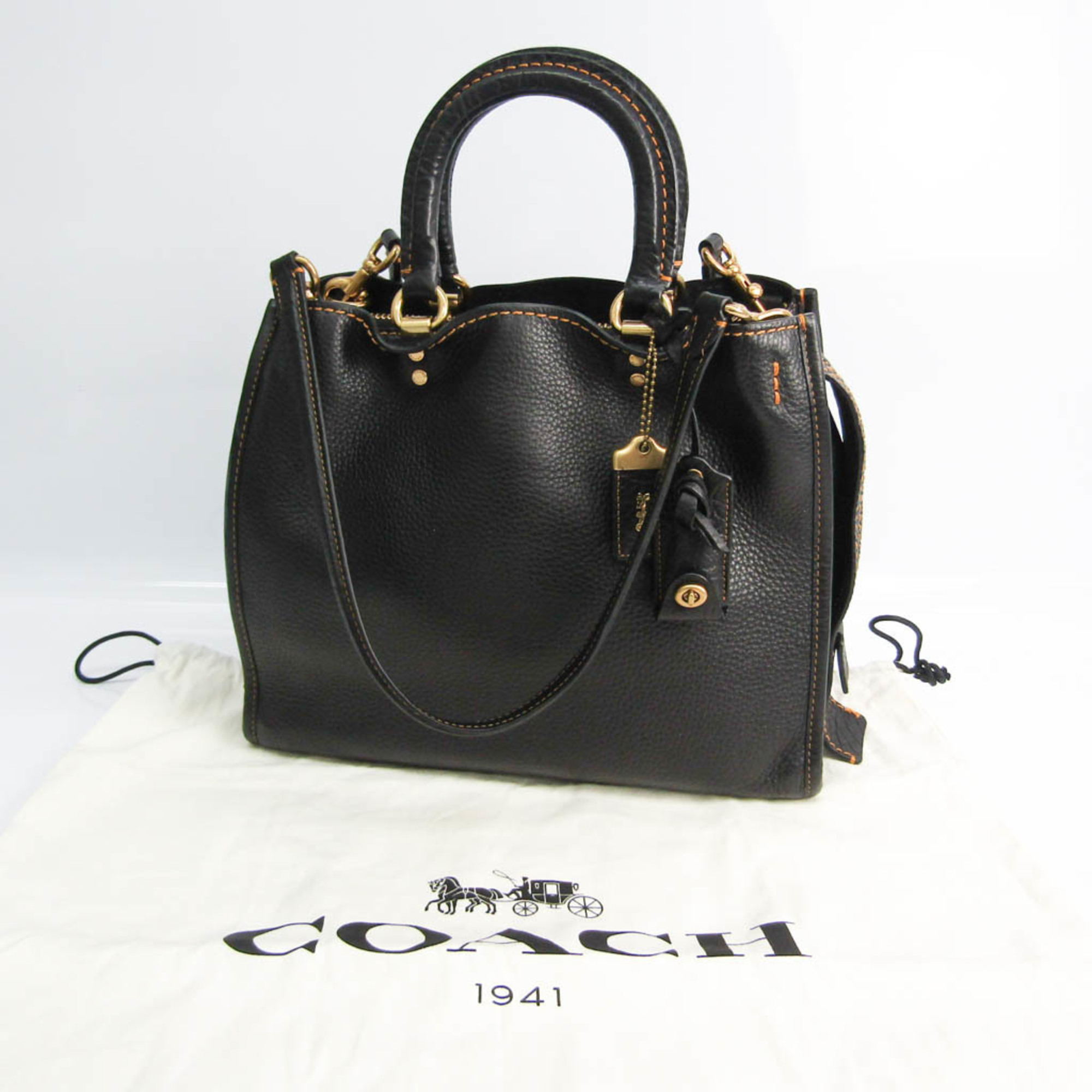 Coach Rogue Grab Tan 20315 Women's Leather Handbag,Shoulder Bag Black