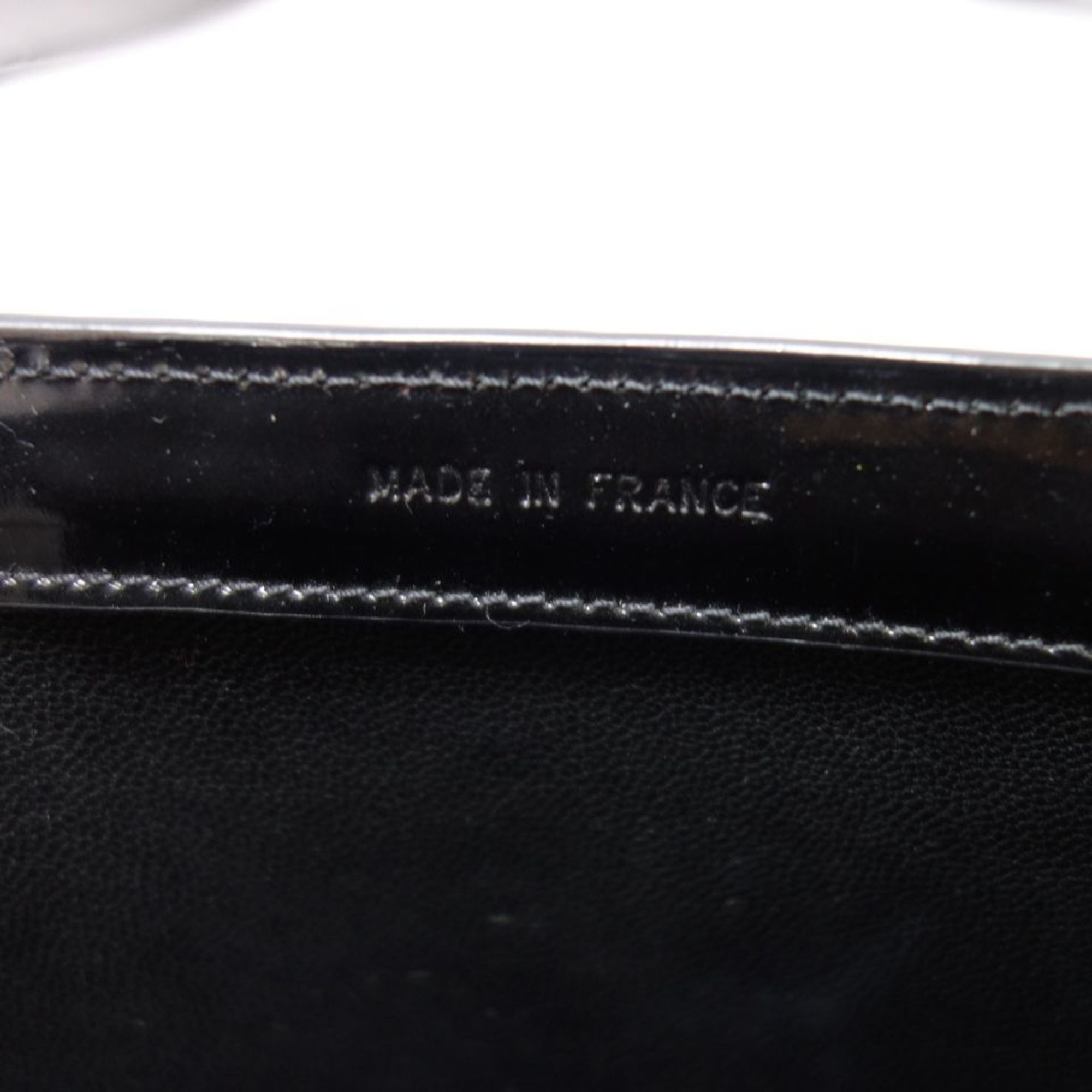 CHANEL logo tote bag handbag shoulder enamel black