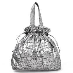 Chanel Handbag Drawstring Tote Bag Unlimited Silver Black Nylon CHANEL Ladies A46111