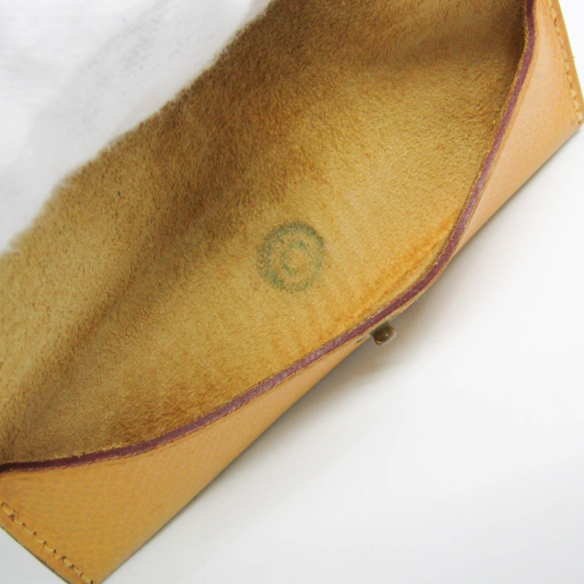 Hermes Buffalo Horn Leather Accessory Beige,Yellow Etui Penu Avec Penu Comb with Case