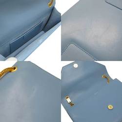 Saint Laurent SAINT LAURENT shoulder bag blue gold leather ladies h23968a