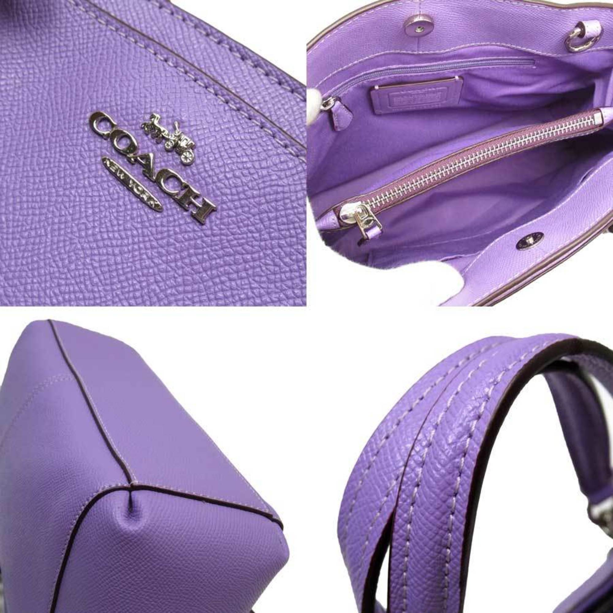 Coach COACH Handbag Shoulder Bag 2Way Purple Silver Leather Ladies F1822-F57847 h23925f